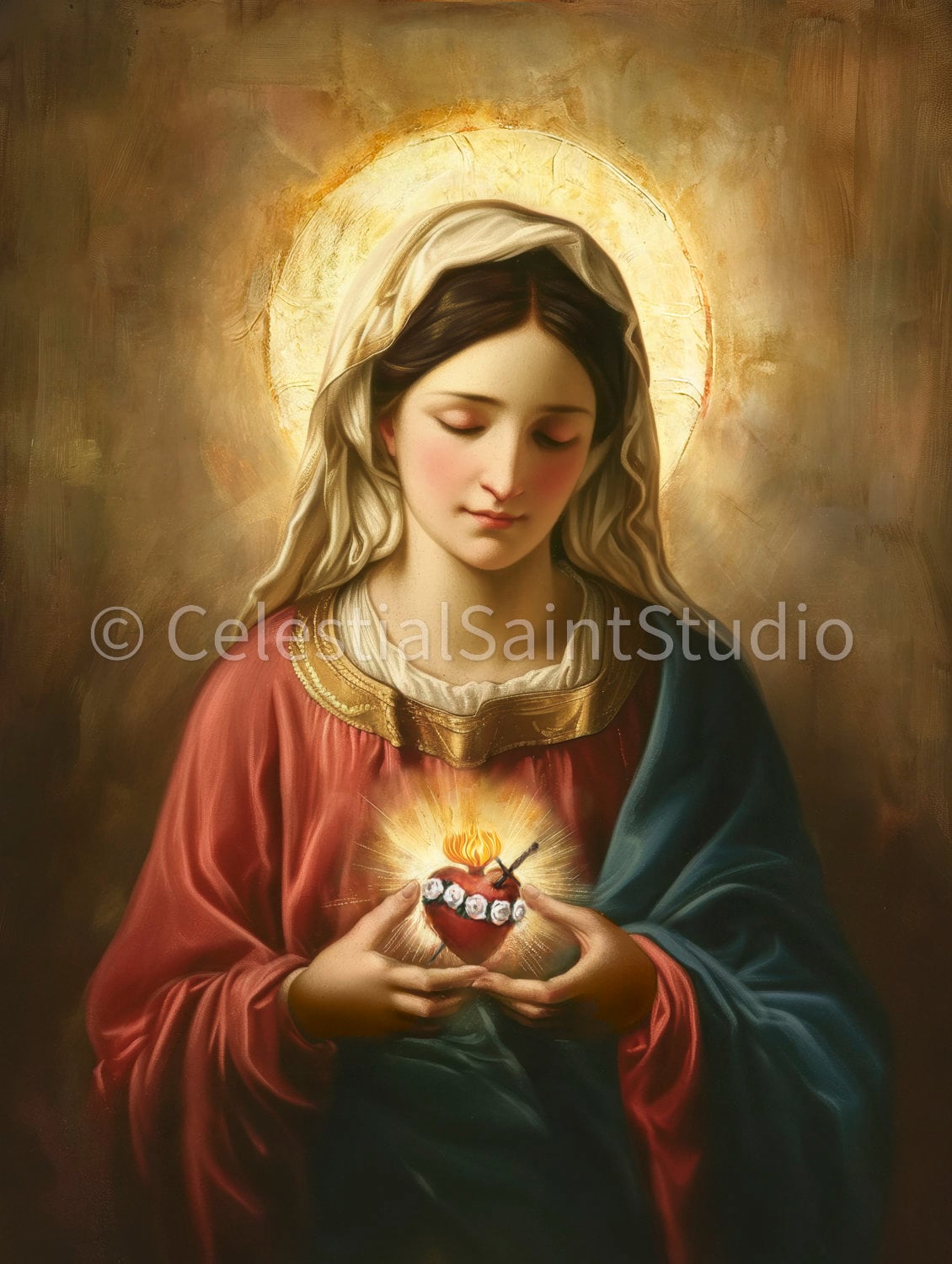 Immaculate Heart of Mary | Inmaculado Corazon De María | Mother of God | Our Lady | Catholic Printable | Digital Download | Catholic Art