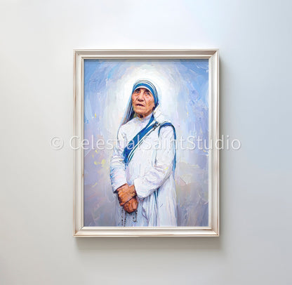 St. Mother Teresa of Calcutta | DIGITAL OIL PAINT | Catholic Printable | Digital Download | Patron Saint | Catholic Art