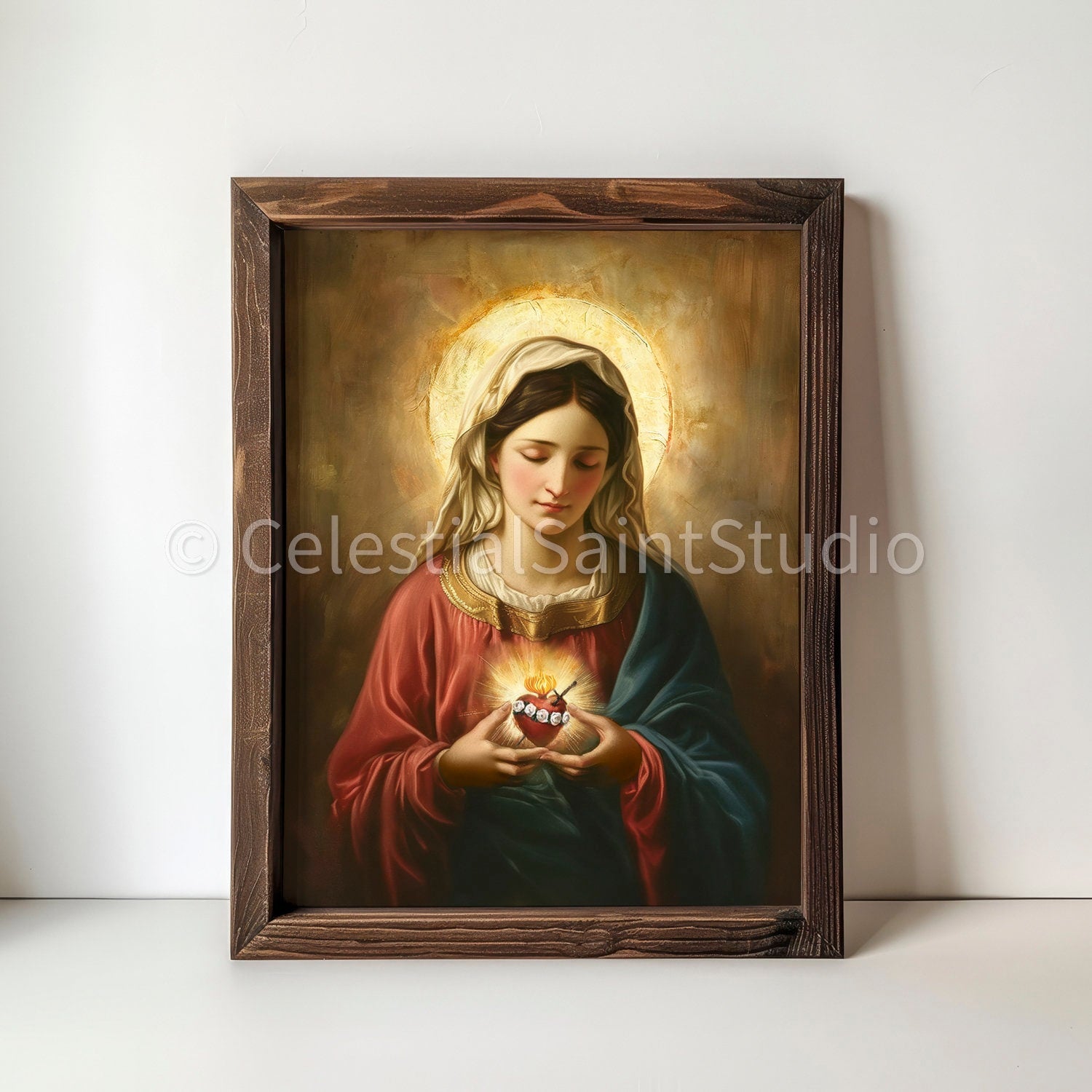 Immaculate Heart of Mary | Inmaculado Corazon De María | Mother of God | Our Lady | Catholic Printable | Digital Download | Catholic Art