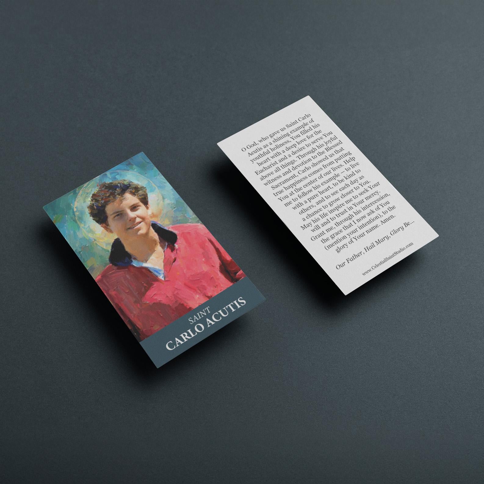 St. Carlo Acutis Prayer Cards | Wallet Size | 100, 250, 500