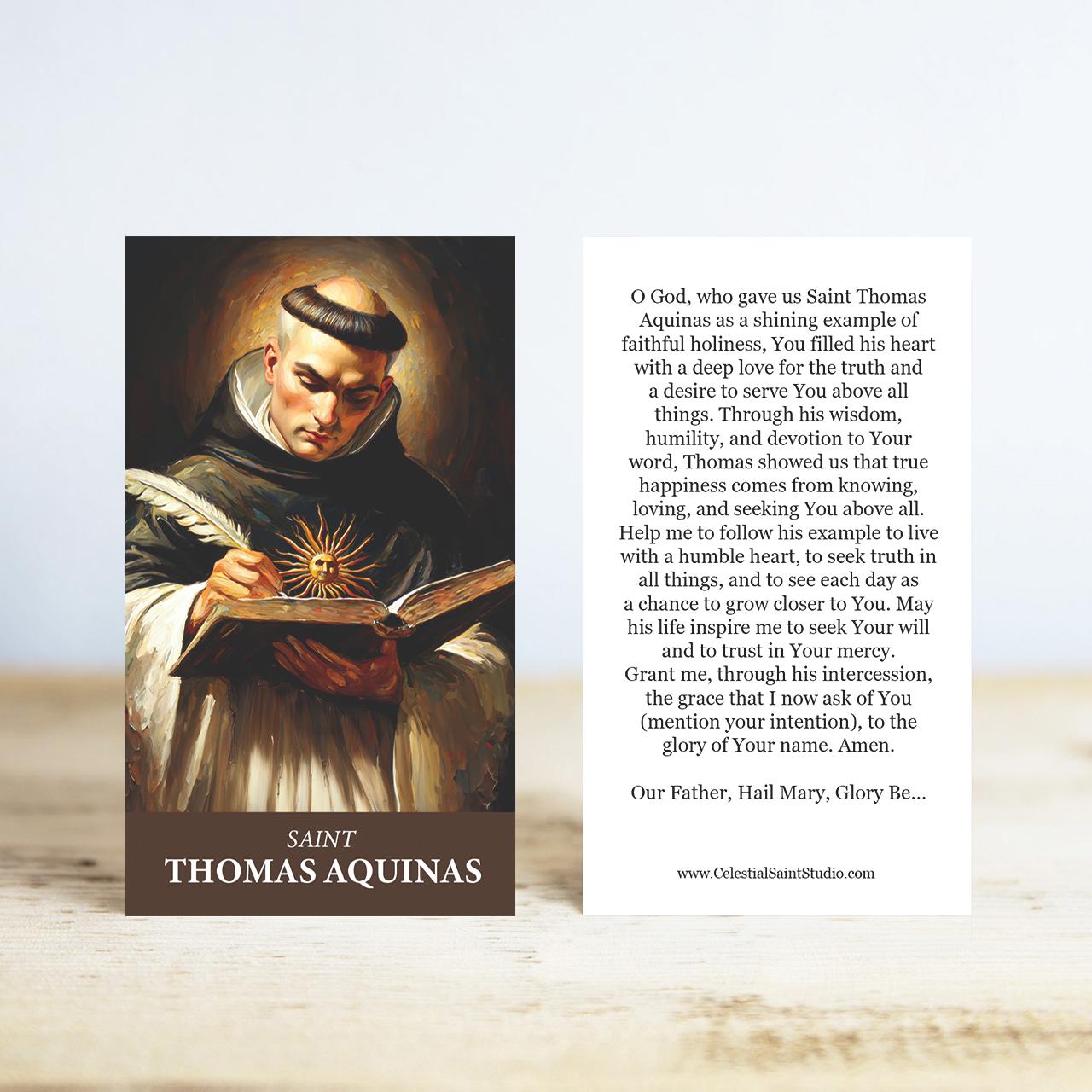St. Thomas Aquinas Prayer Cards | Wallet Size | 100, 200, 500