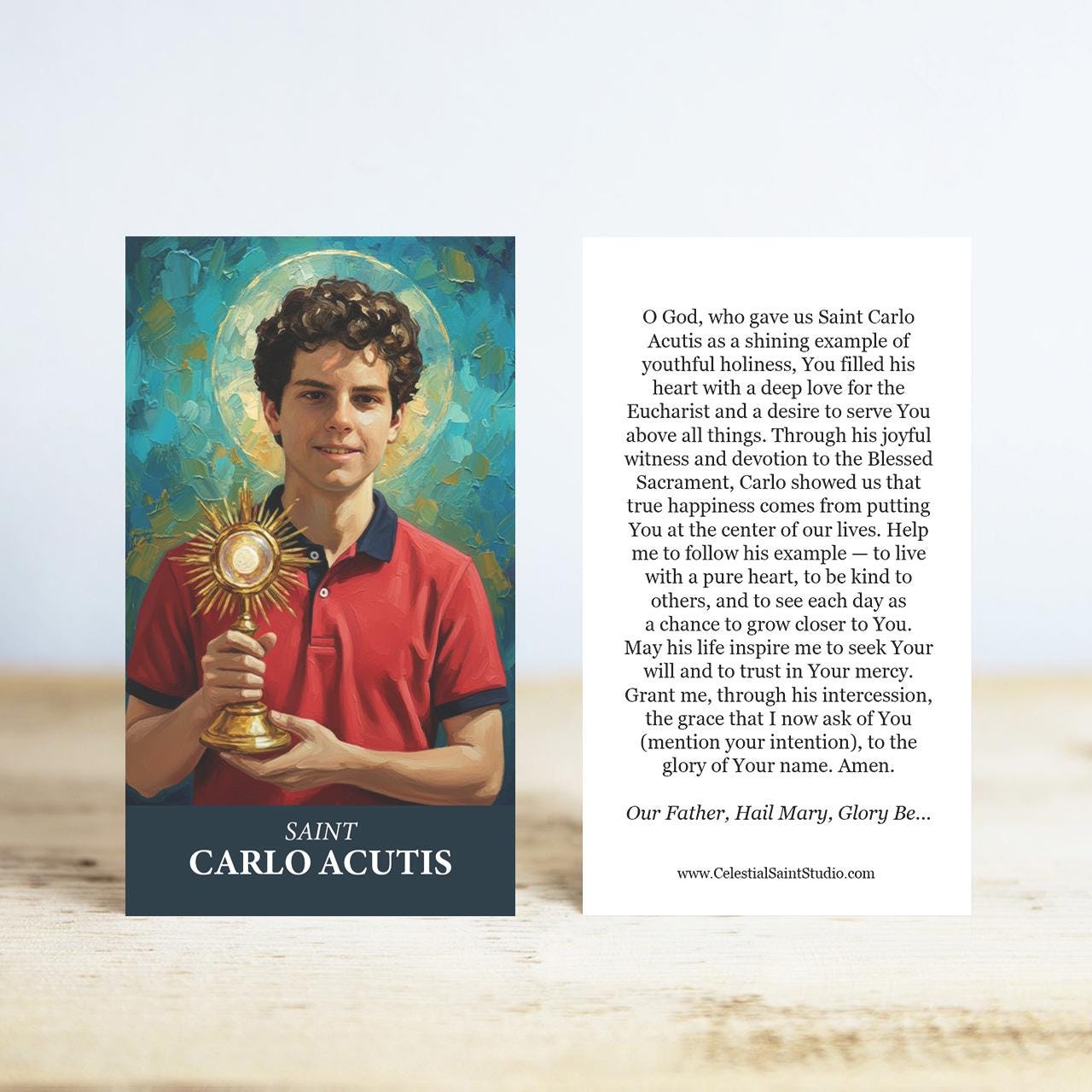 St. Carlo Acutis Prayer Cards | Wallet Size | 100, 200, 500