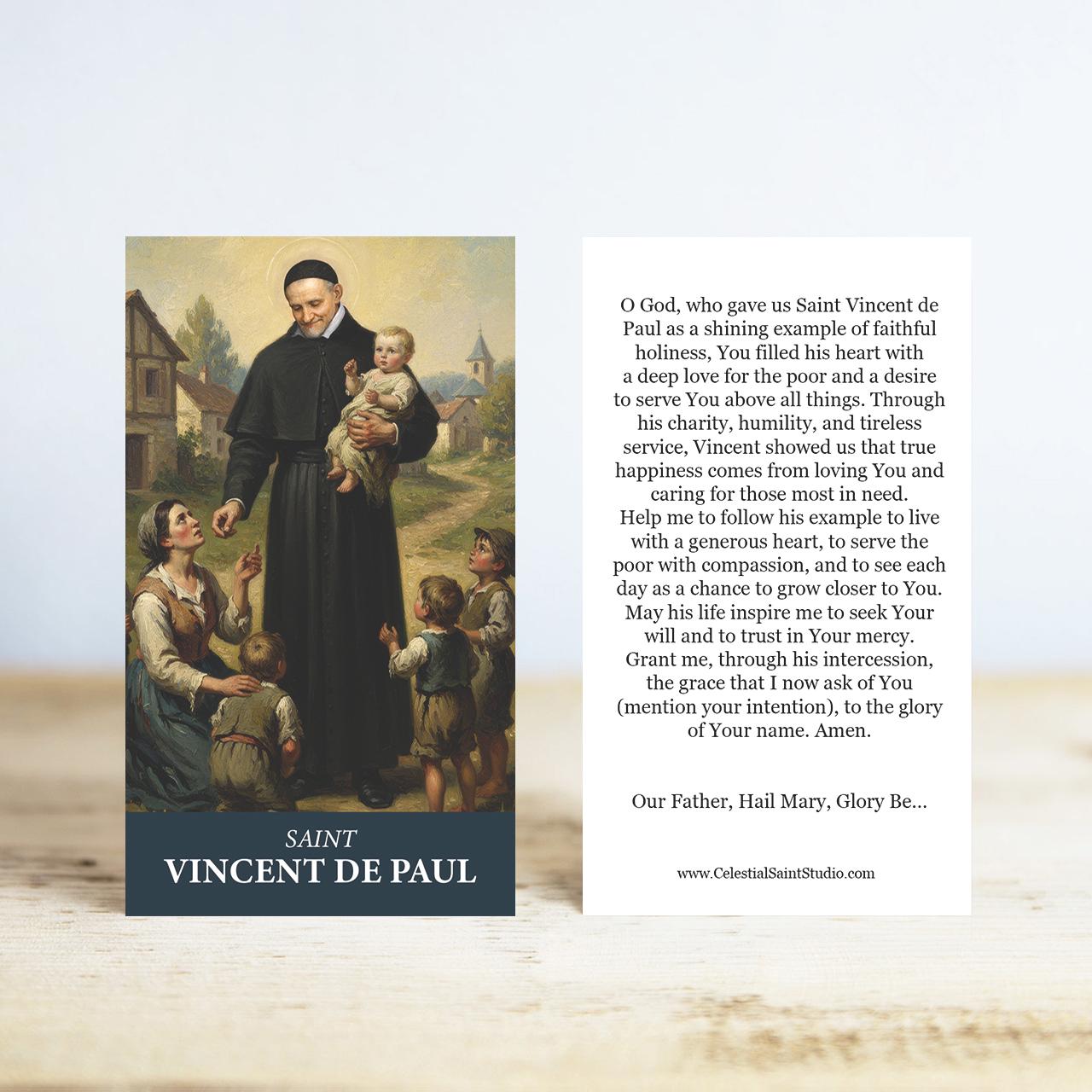 St. Vincent de Paul Prayer Cards | Wallet Size | 100, 200, 500