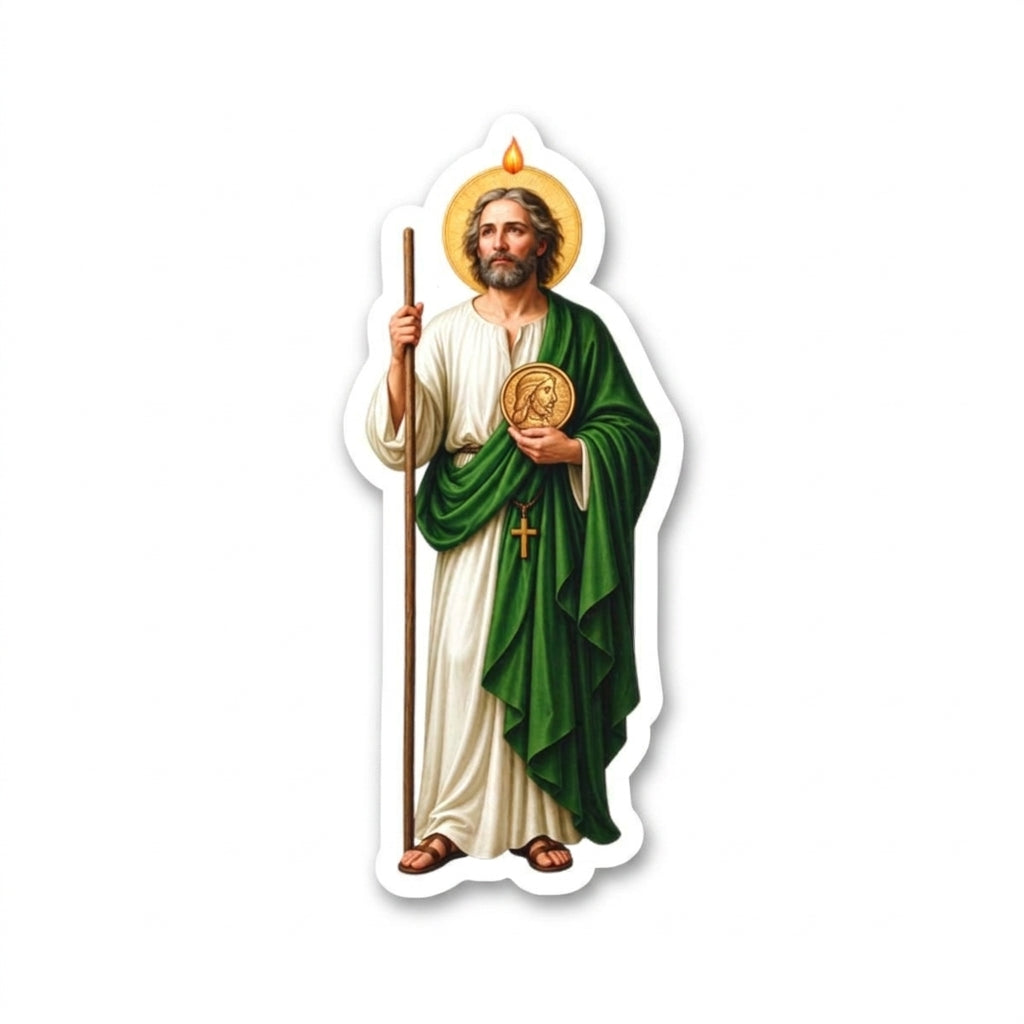 Saint Jude Thaddaeus Sticker - White Vinyl Kiss Cut